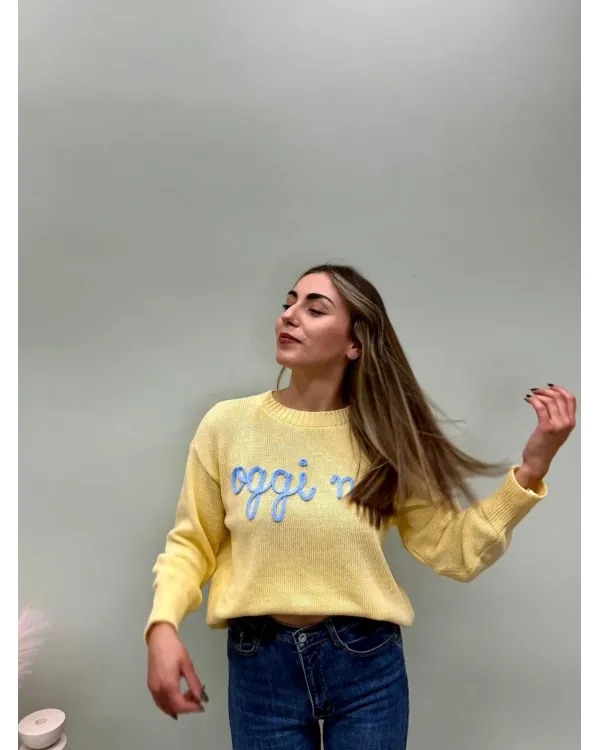 Maglioncino Giallo “Oggi No” Donna | AP17
