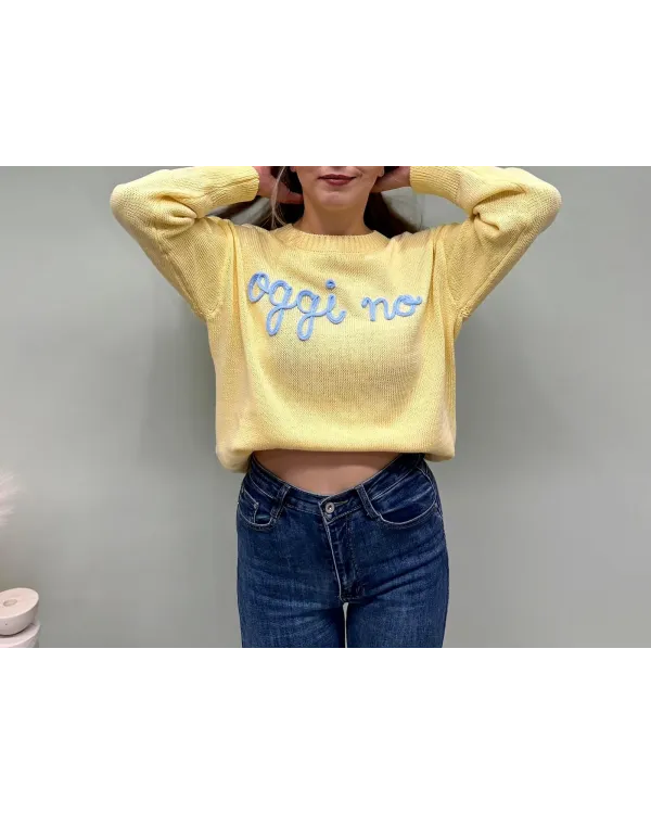 Maglioncino Giallo “Oggi No” Donna | AP17
