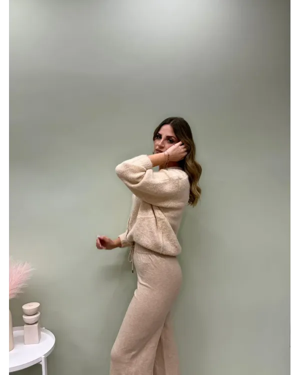 Cardigan Beige Donna in Maglia | AP17