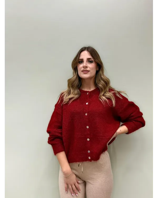 Cardigan morbido con bottoni