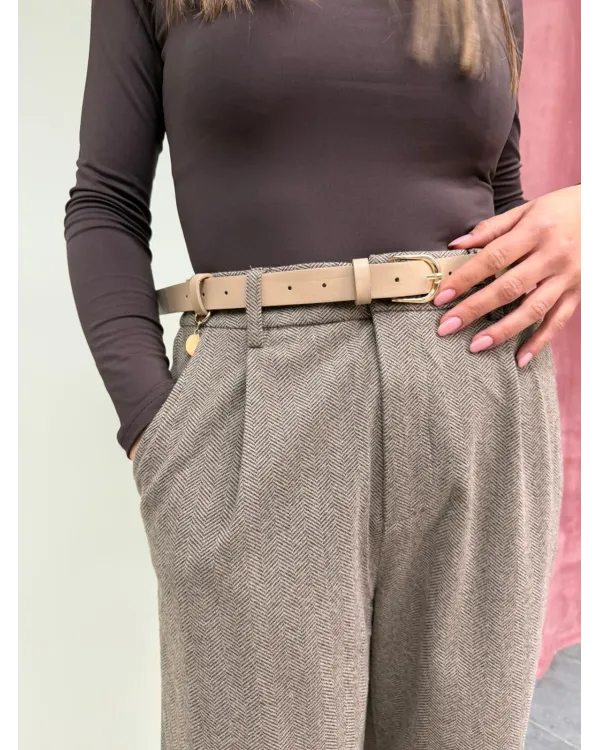 Pantalone Spigato Wide Leg Donna AP17 | Elegante a Gamba Larga